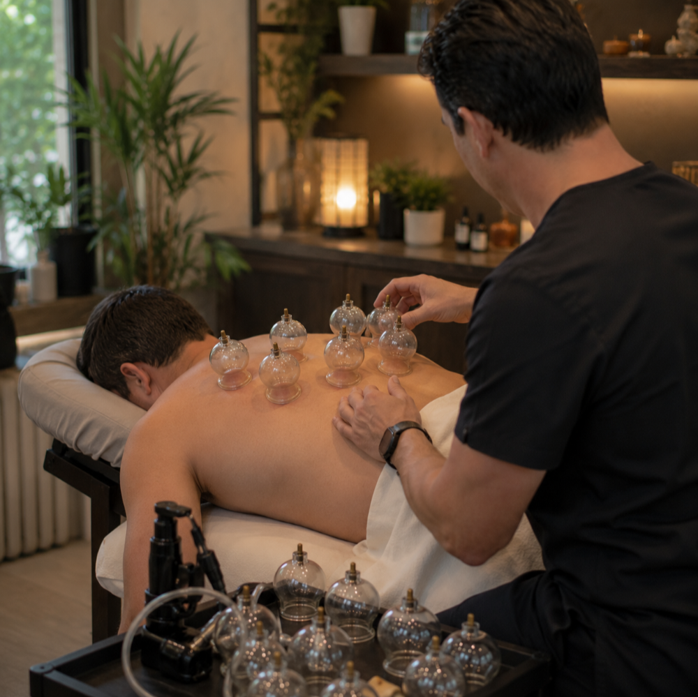 Cupping therapy for back pain relief in Shelton CT.